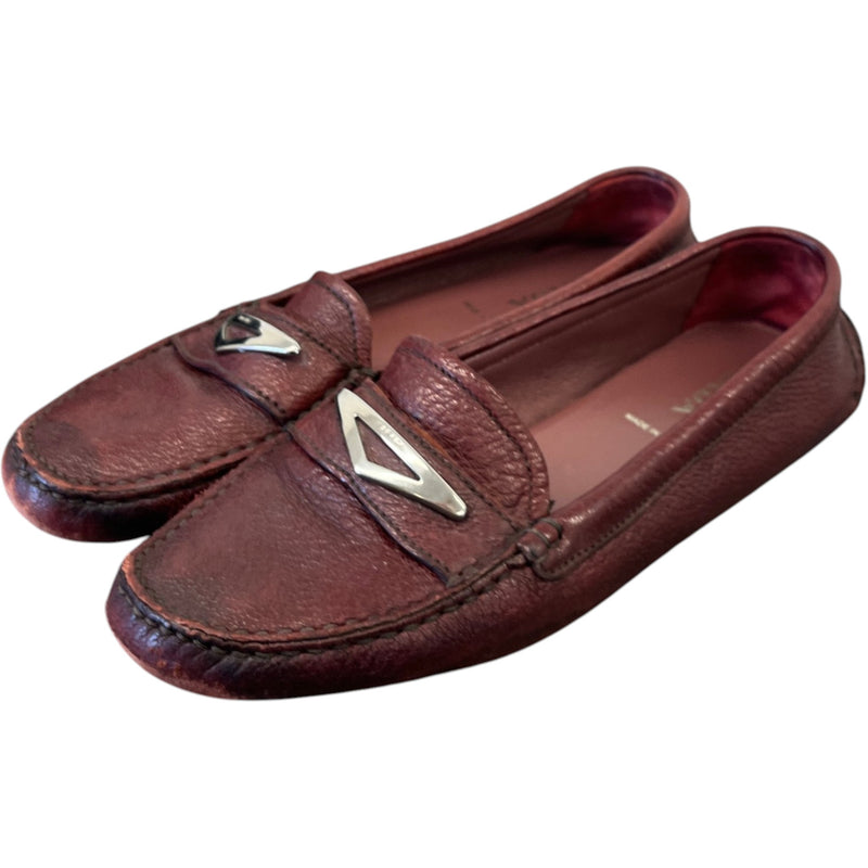 Women's Triangle Logo Loafers Burgundy Size EU 37 / UK 4
