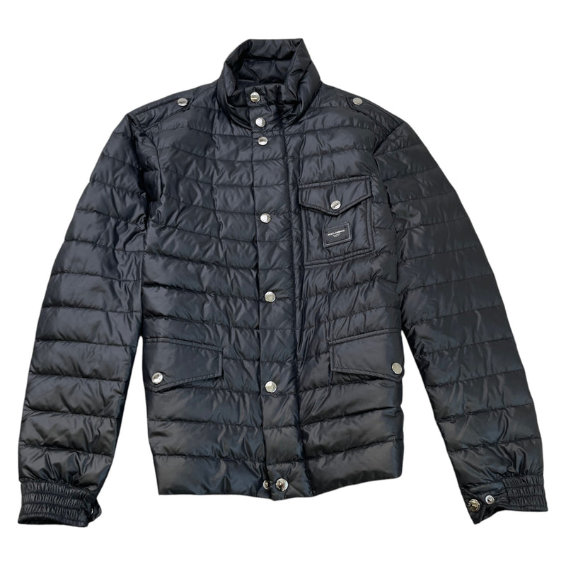 Men's Plaque Logo Down Jacket Black Size S