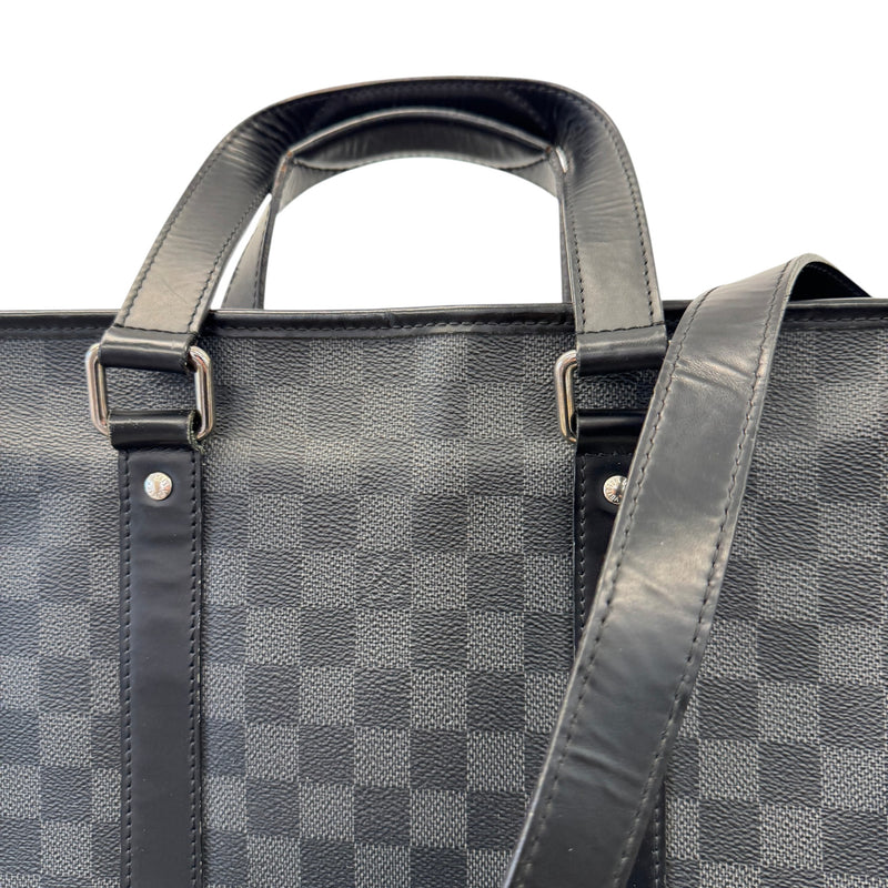 Men's Damier Graphite Tadao PM Briefcase Black