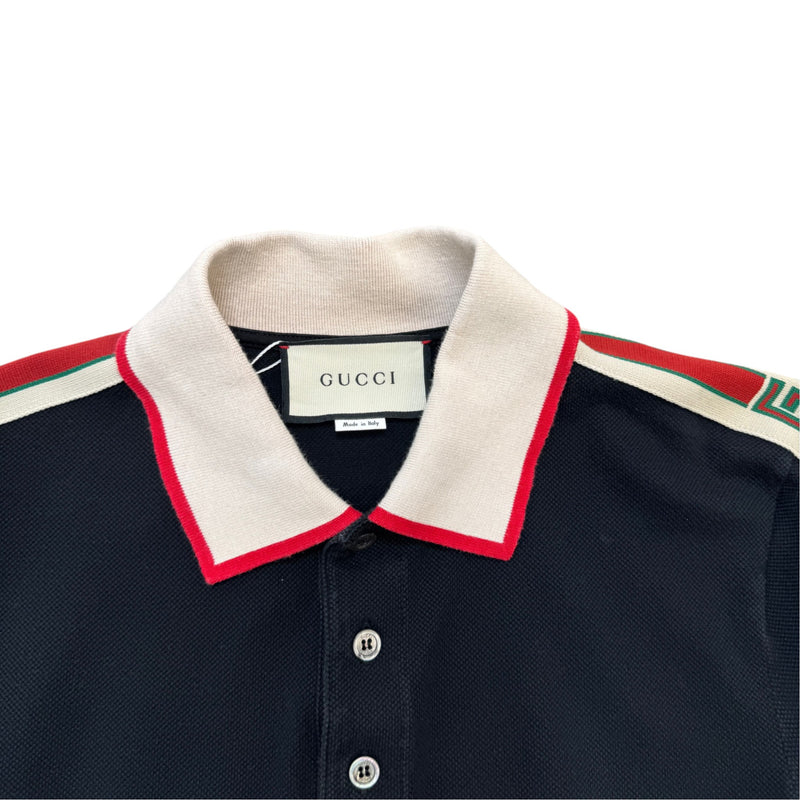 Men's Taped Logo Polo Shirt Black Size M