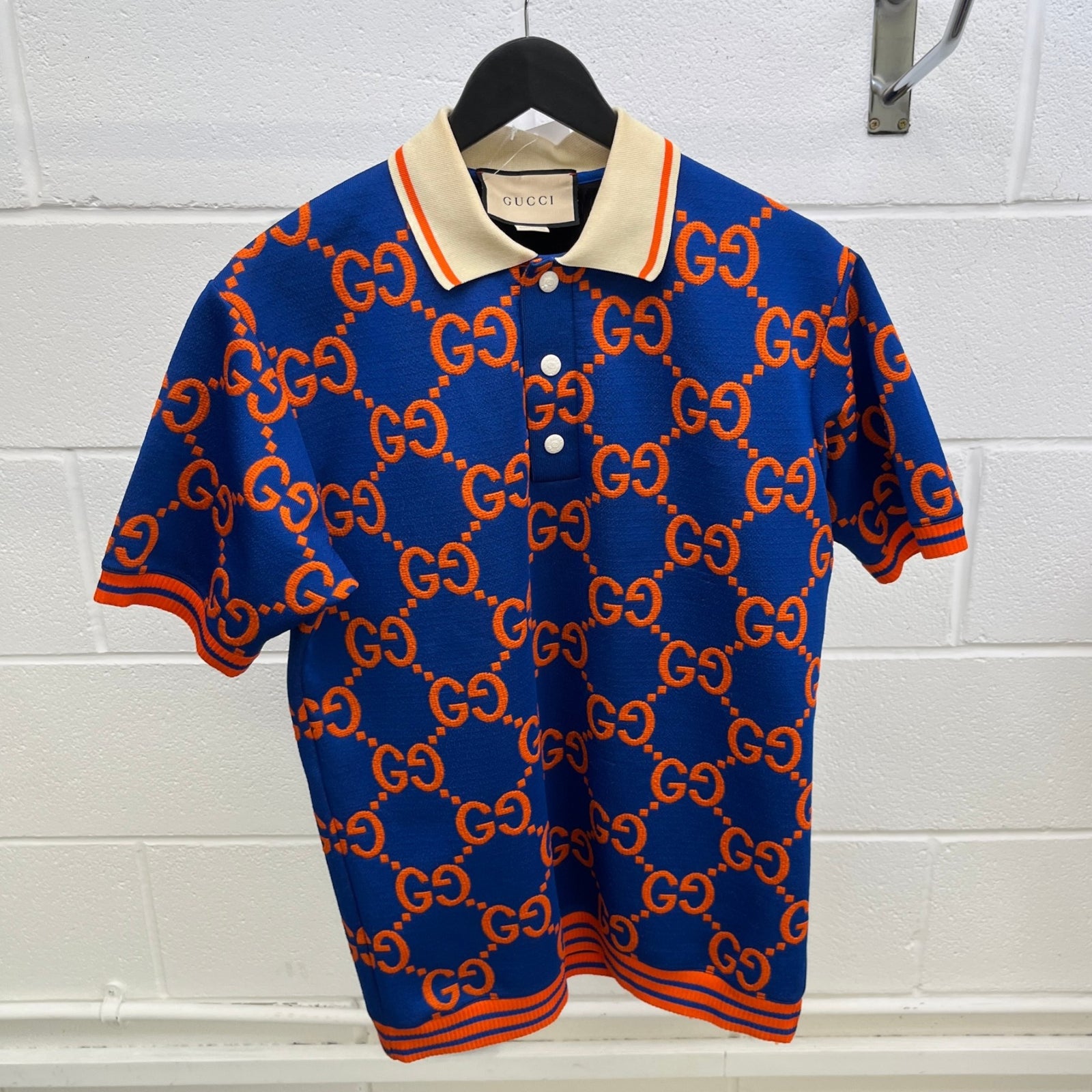 Men's GG Supreme Polo Shirt Navy Size XS - Photo 9