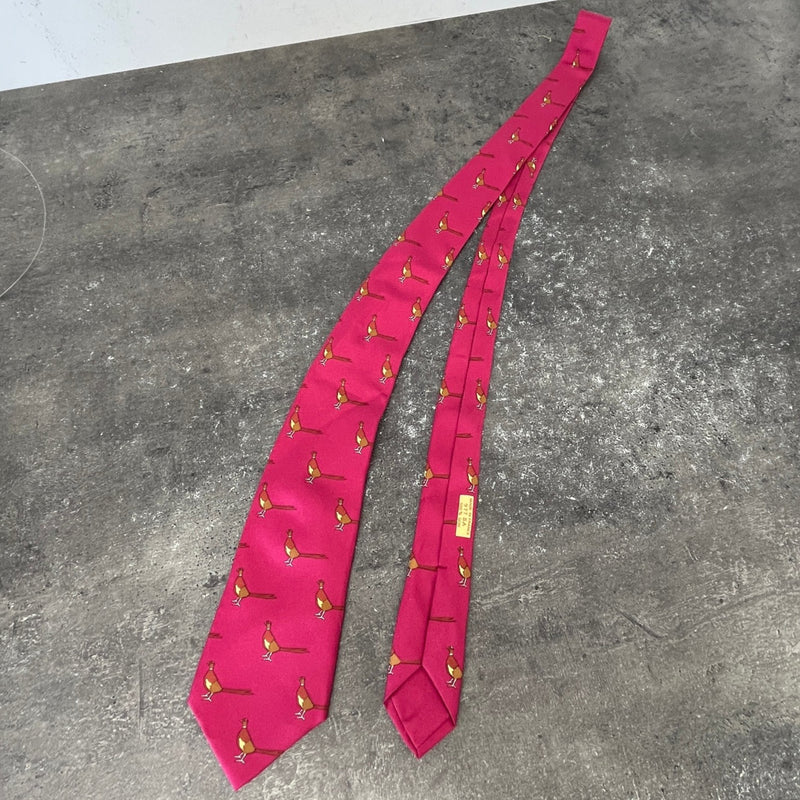 Men's Pheasant Print Tie Pink