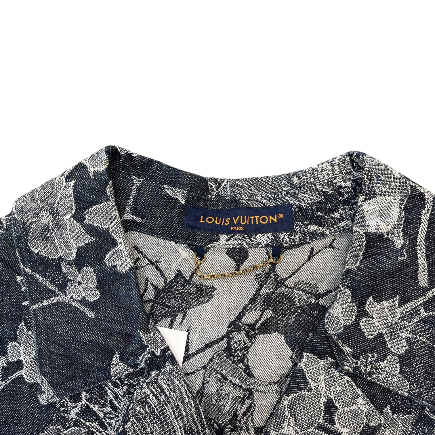 Men's Monogram Foliage Jacquard Short Sleeve Shirt Black Size M - Photo 6