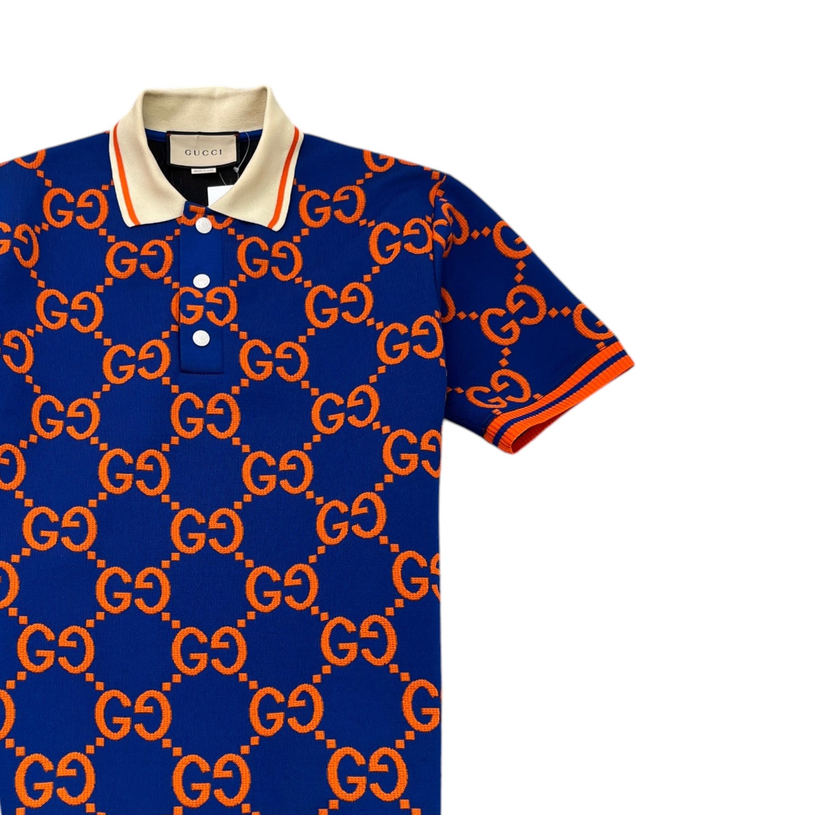 Men's GG Supreme Polo Shirt Navy Size XS - Photo 3