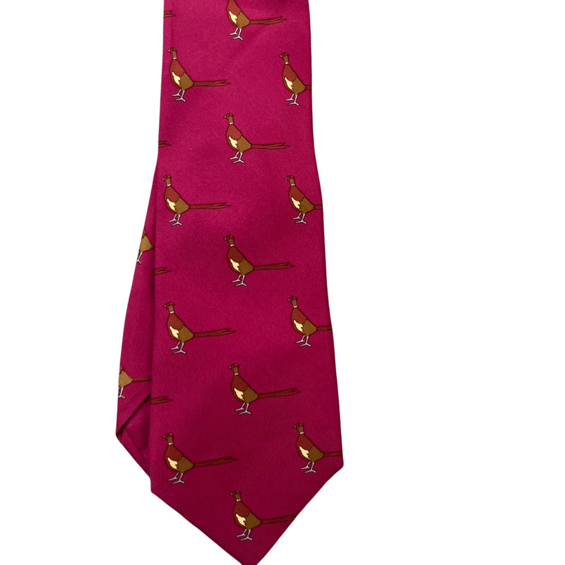 Men's Pheasant Print Tie Pink