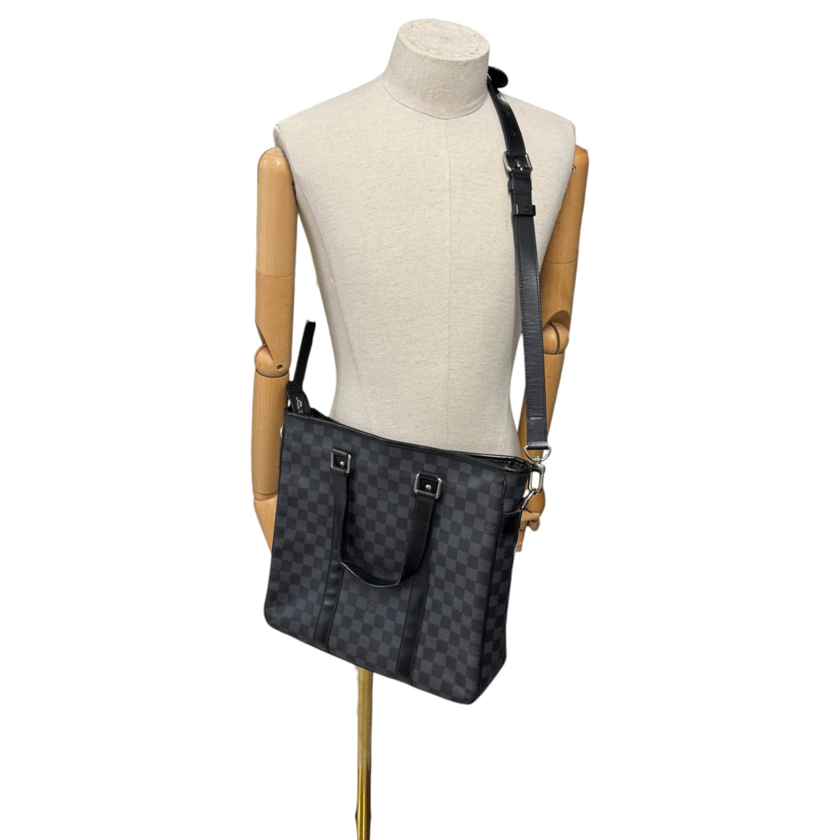 Men's Damier Graphite Tadao PM Briefcase Black - Photo 2