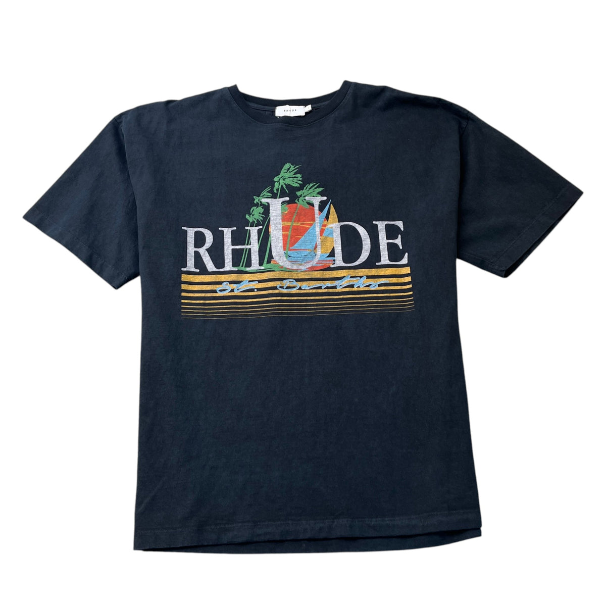 Men's Tropics Tee T-Shirt Navy Size L - Photo 1