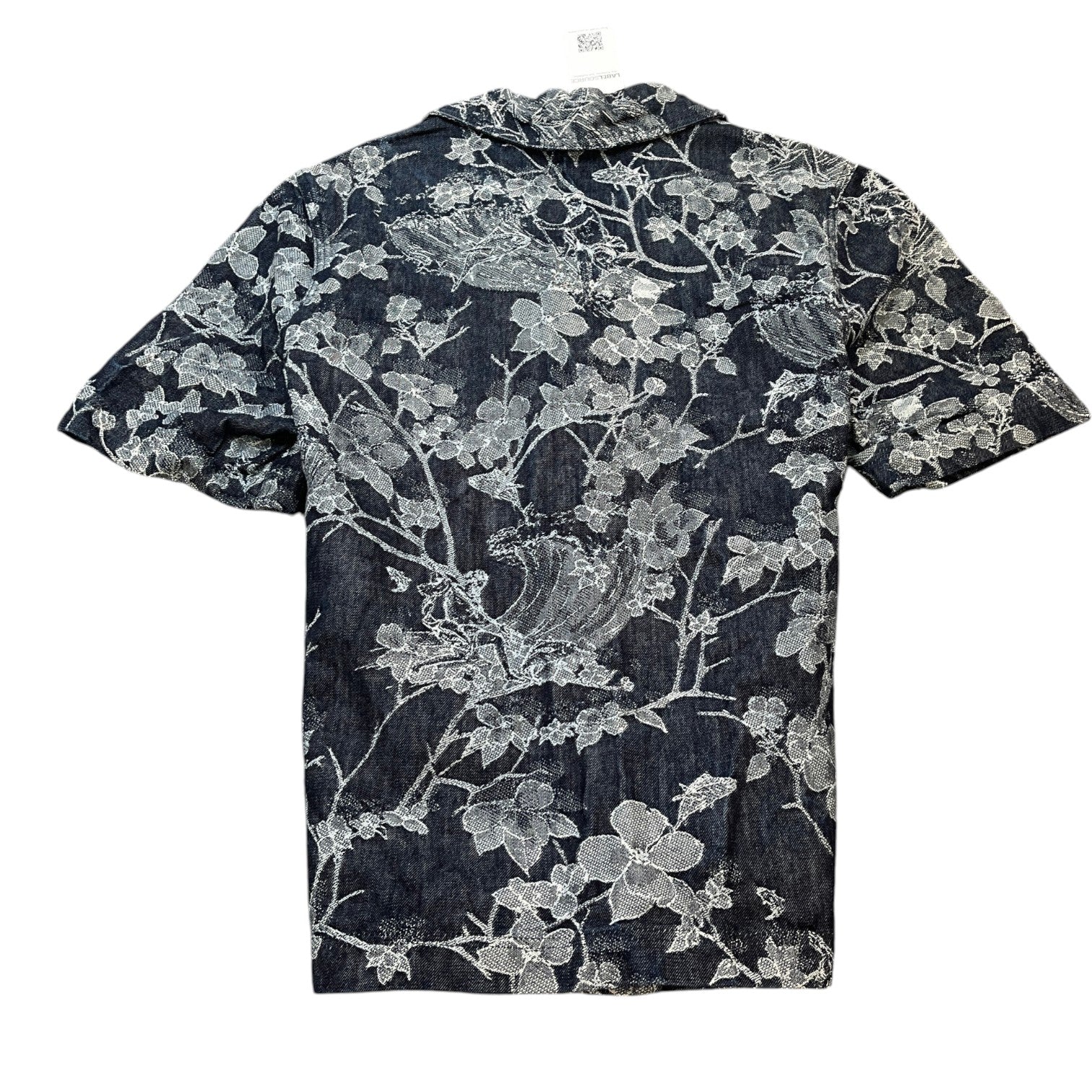 Men's Monogram Foliage Jacquard Short Sleeve Shirt Black Size M - Photo 2