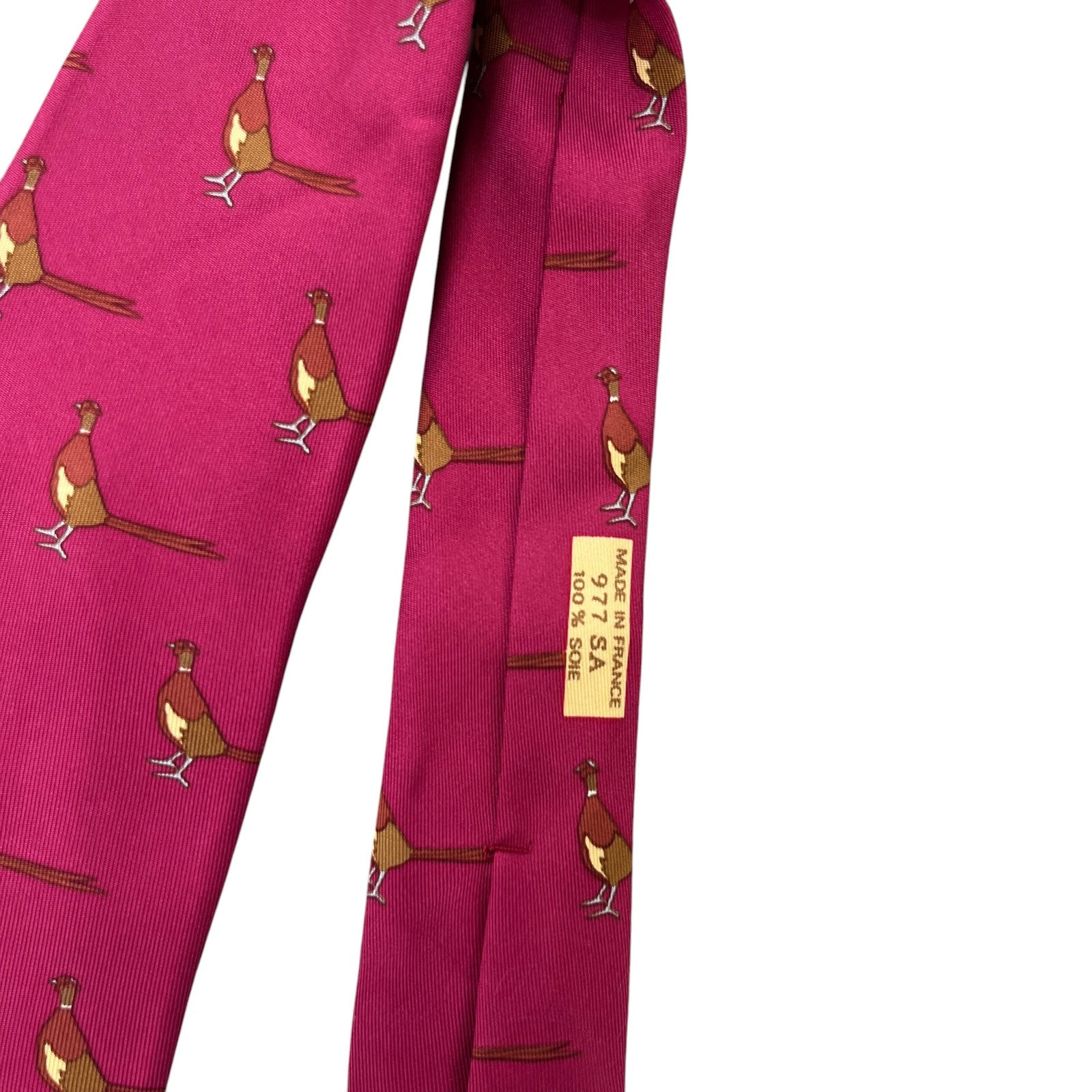Men's Pheasant Print Tie Pink - Photo 6