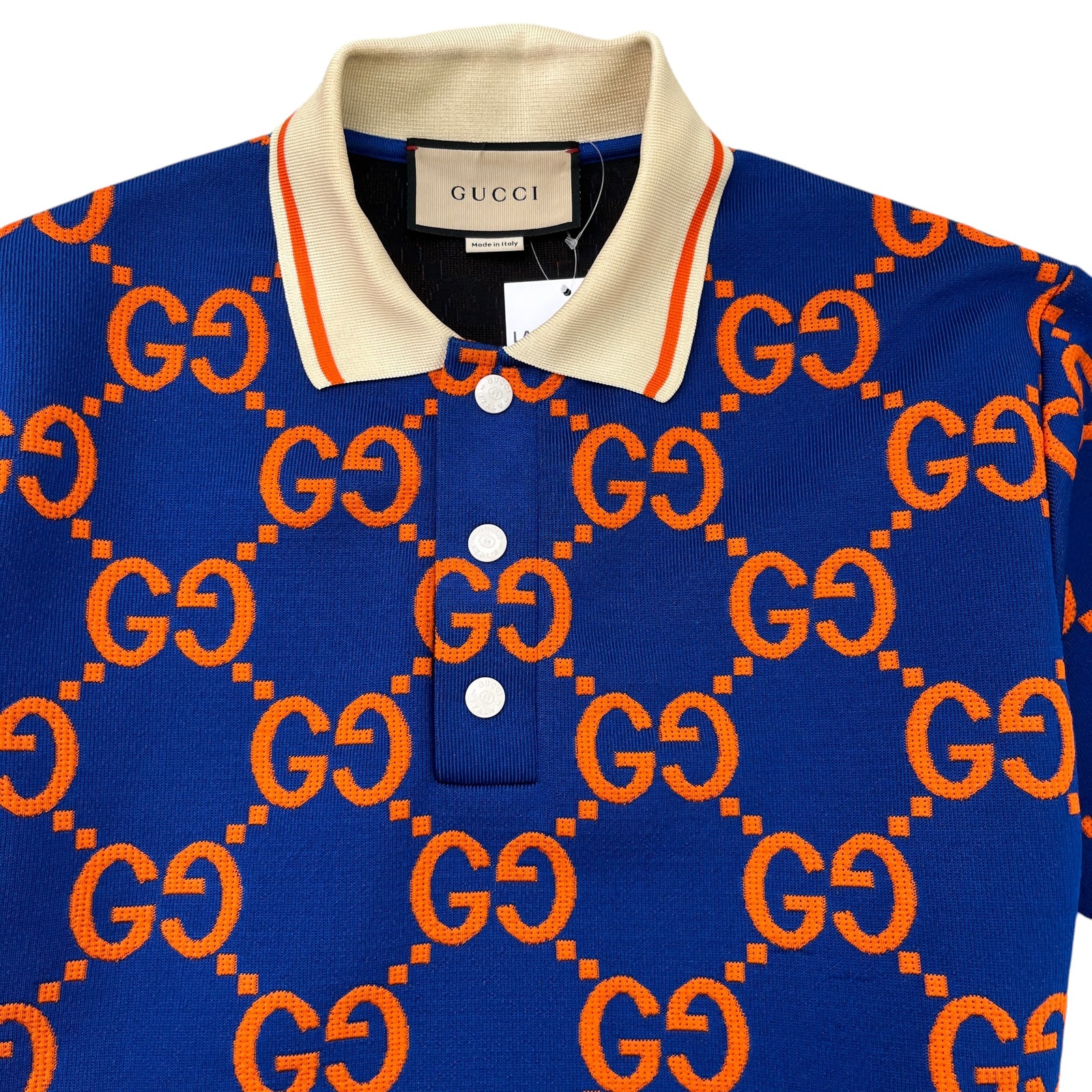 Men's GG Supreme Polo Shirt Navy Size XS - Photo 6