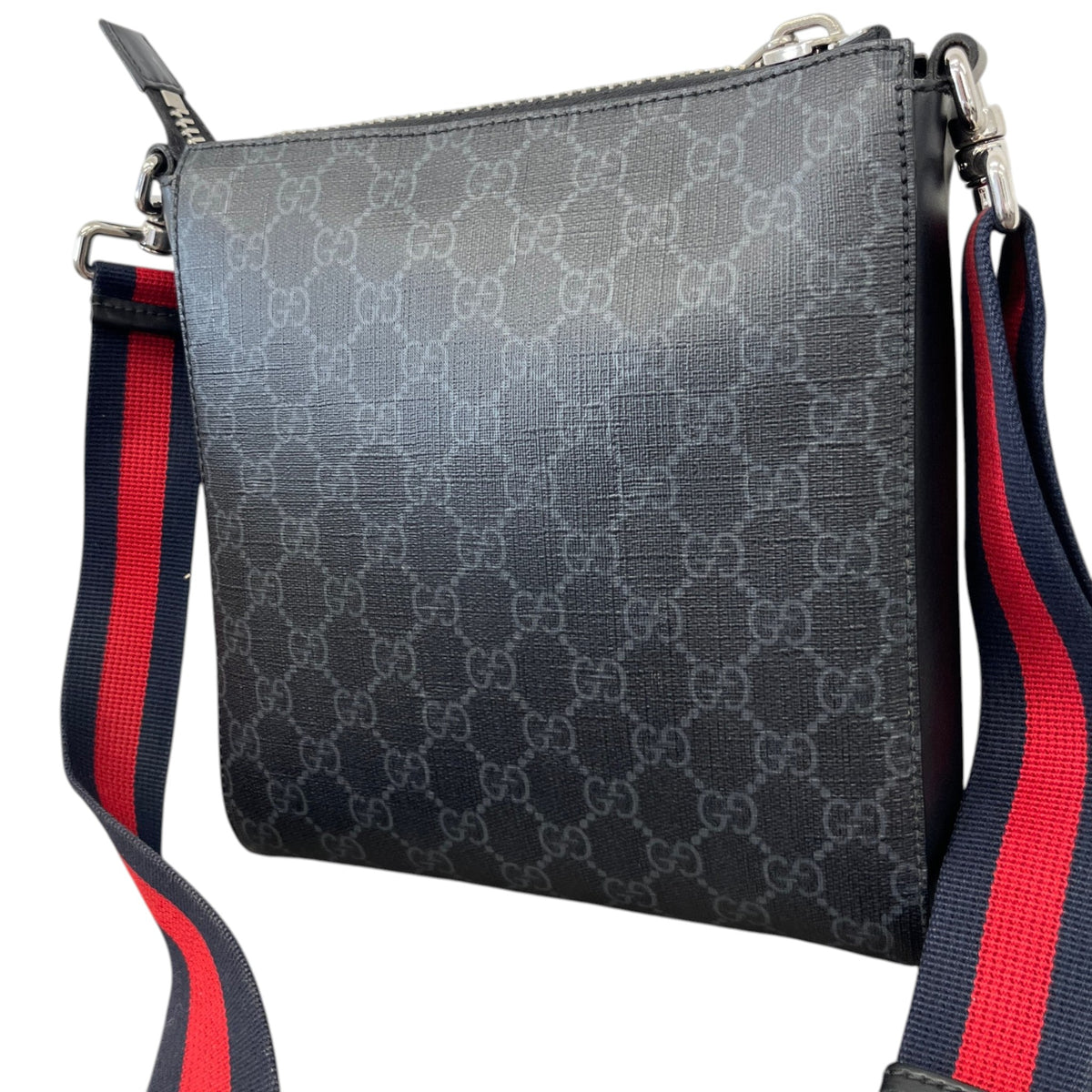 Men's GG Supreme Messenger Bag Black - Photo 8