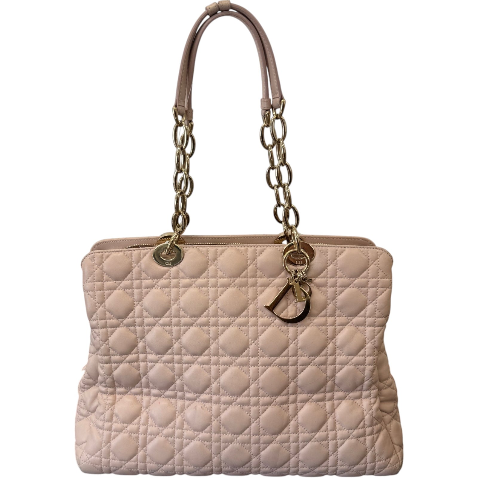 Women's Cannage Quilted Medium Shopping Tote Bag Pink - Photo 1