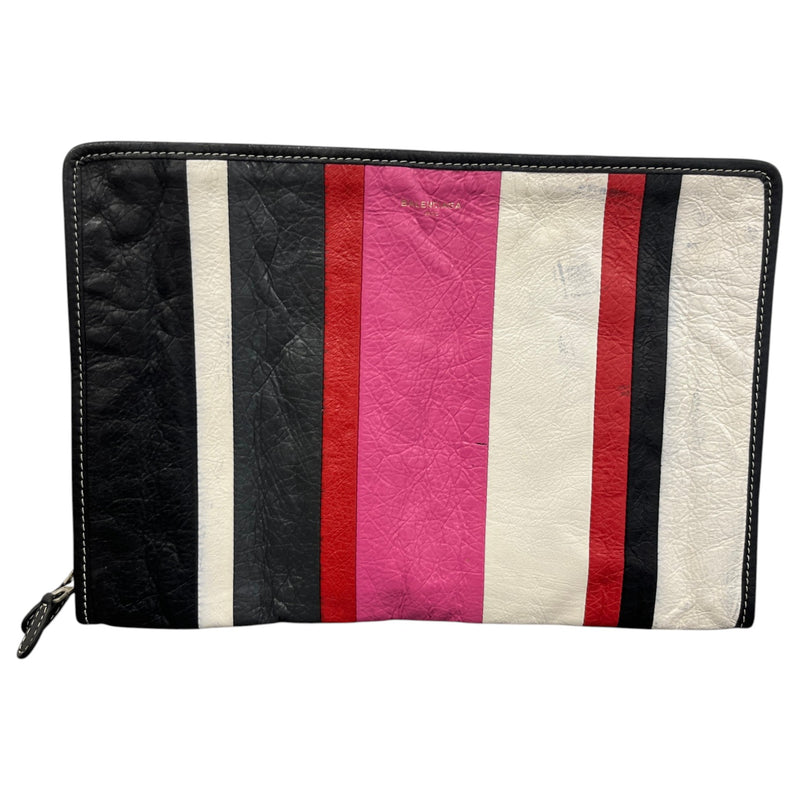 Women's Bazar Striped Pouch Black