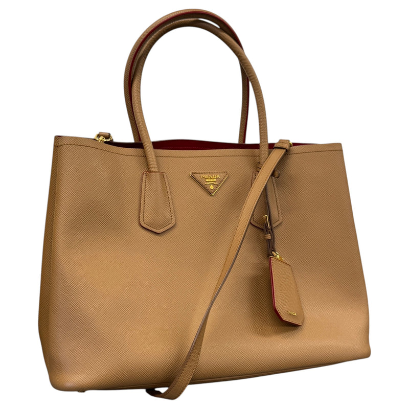 Women's Saffiano Double Medium Handbag Brown