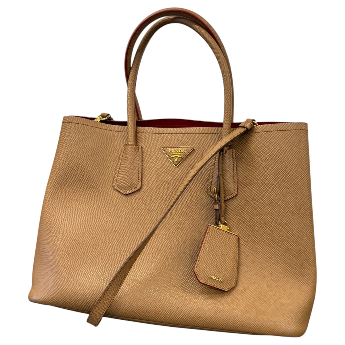 Women's Saffiano Double Medium Handbag Brown - Photo 5