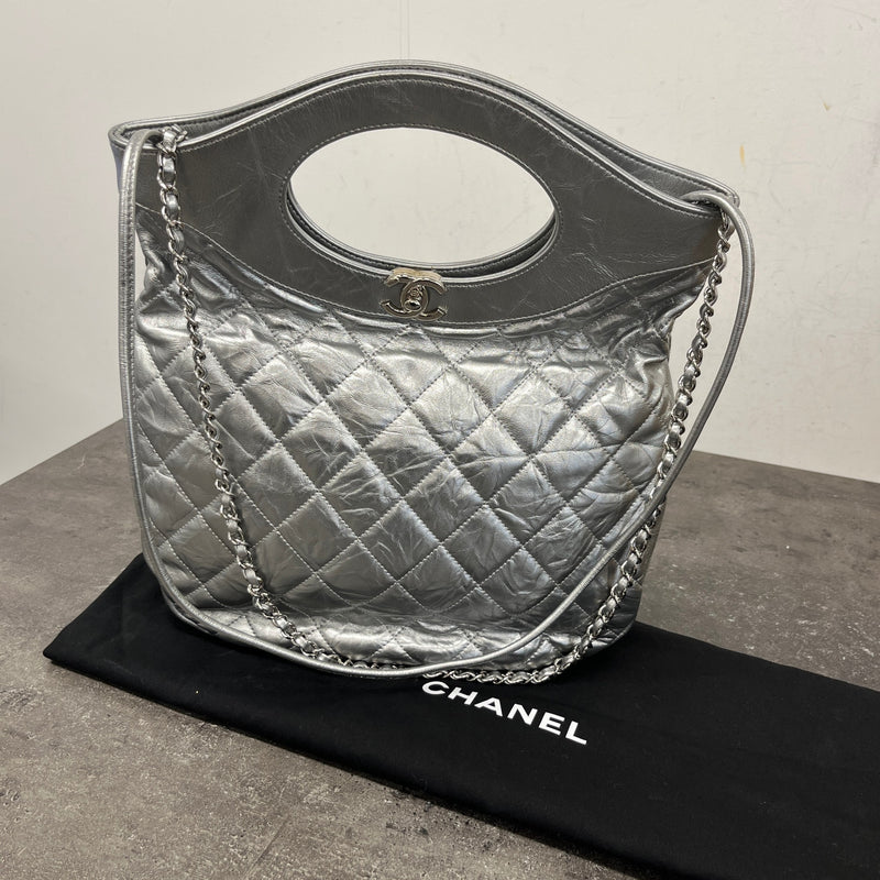 Women's Shopping 31 Tote Handbag Silver