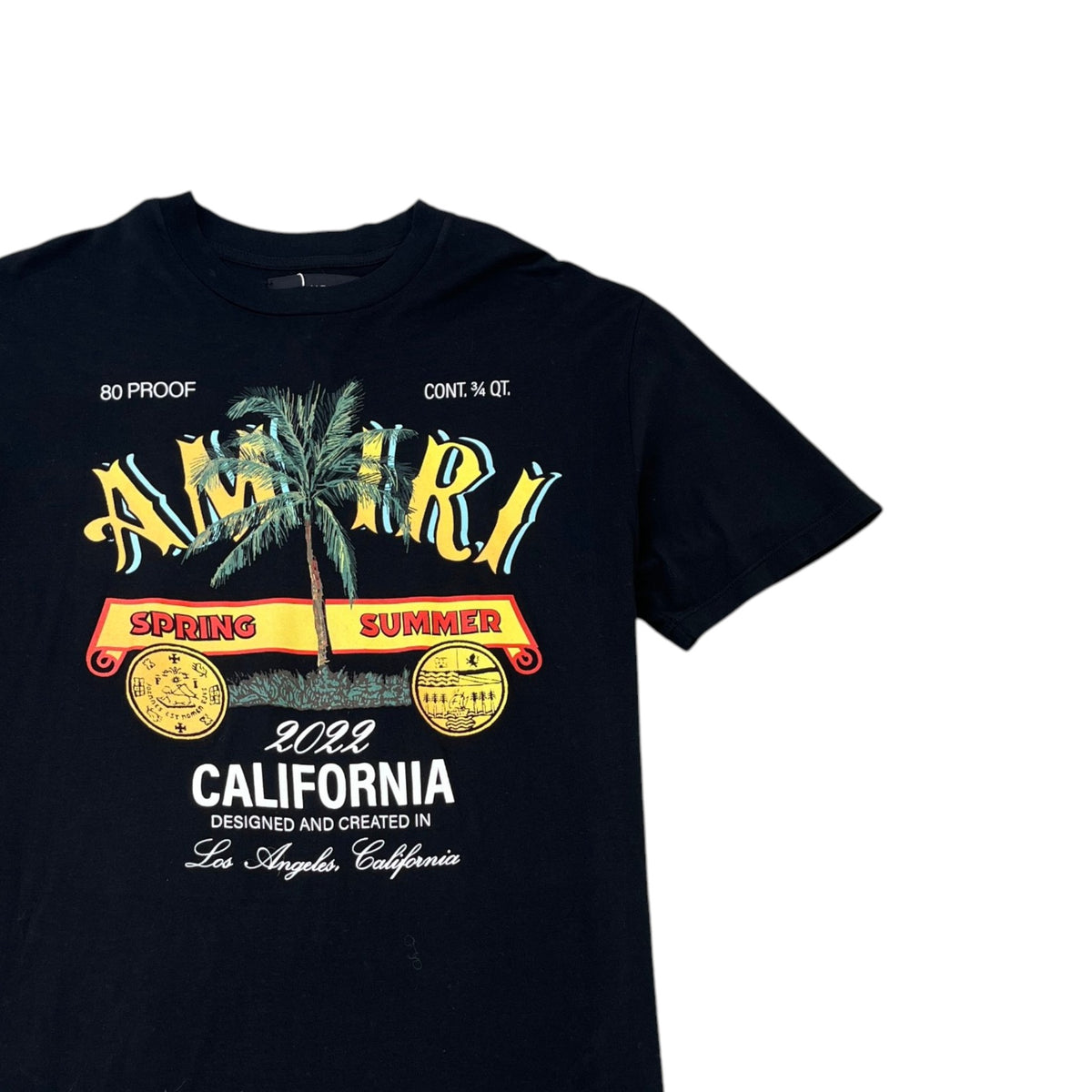 Men's California Rum Label T-Shirt Black Size L - Photo 3