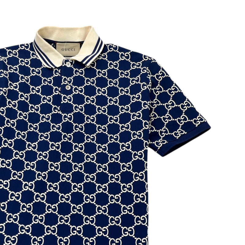 Men's GG Supreme Polo Shirt Navy Size XS