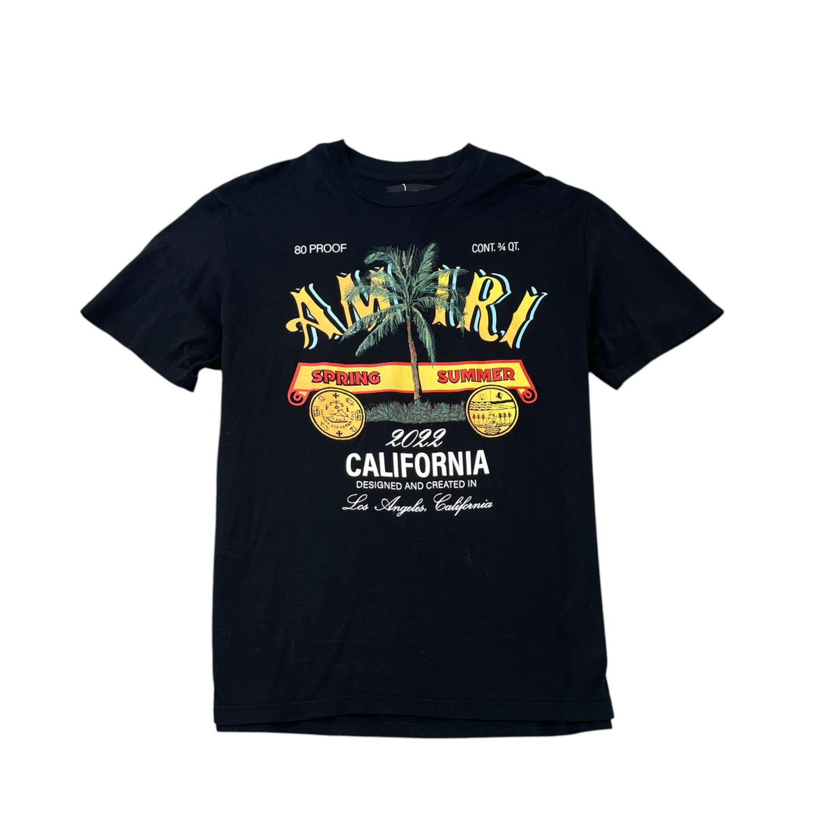 Men's California Rum Label T-Shirt Black Size L - Photo 1