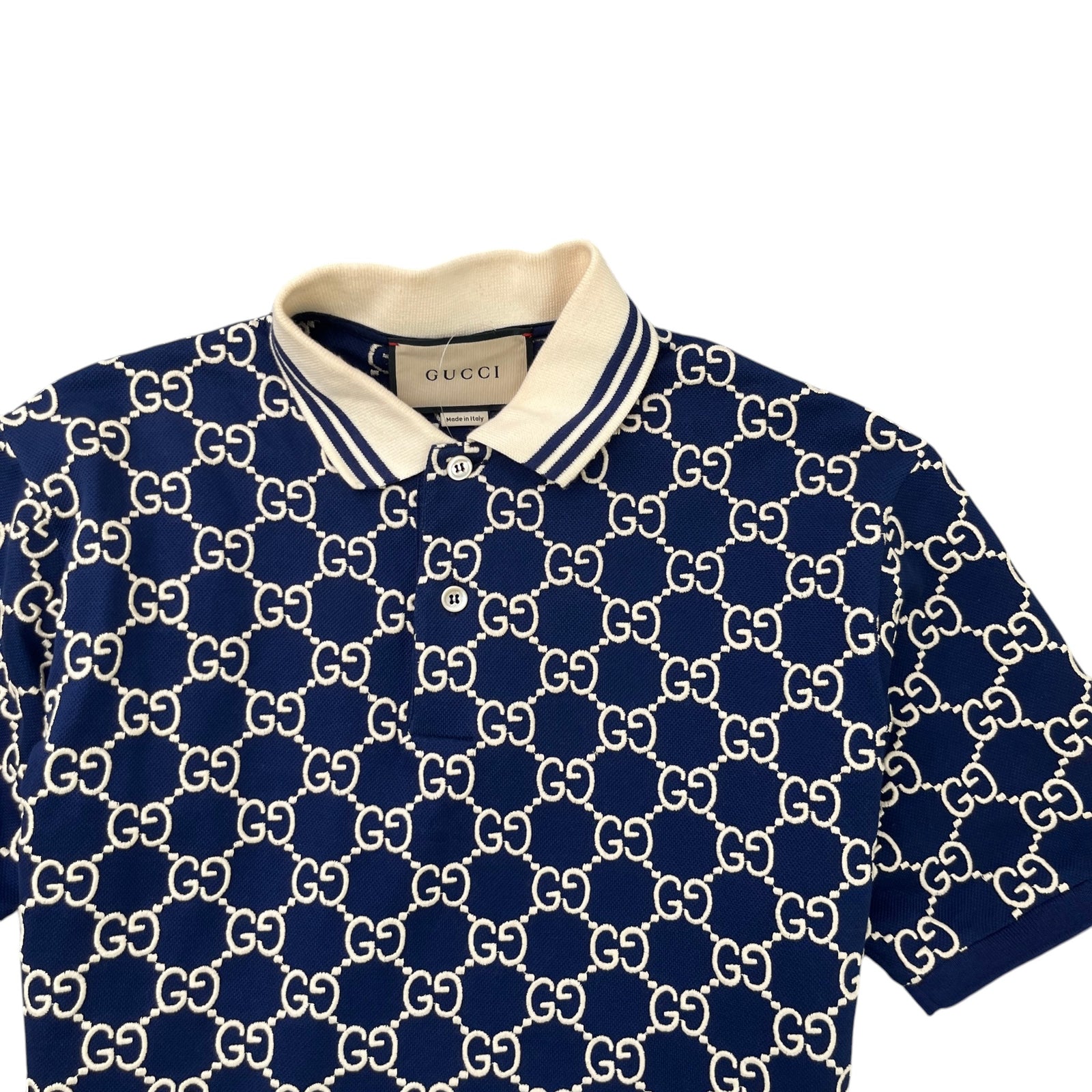 Men's GG Supreme Polo Shirt Navy Size XS - Photo 5