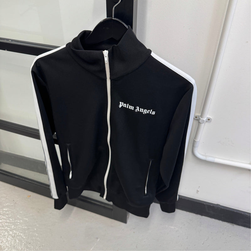 Men's Logo Print Track Jacket Black Size M