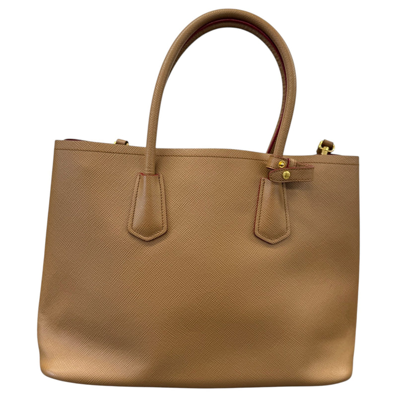Women's Saffiano Double Medium Handbag Brown