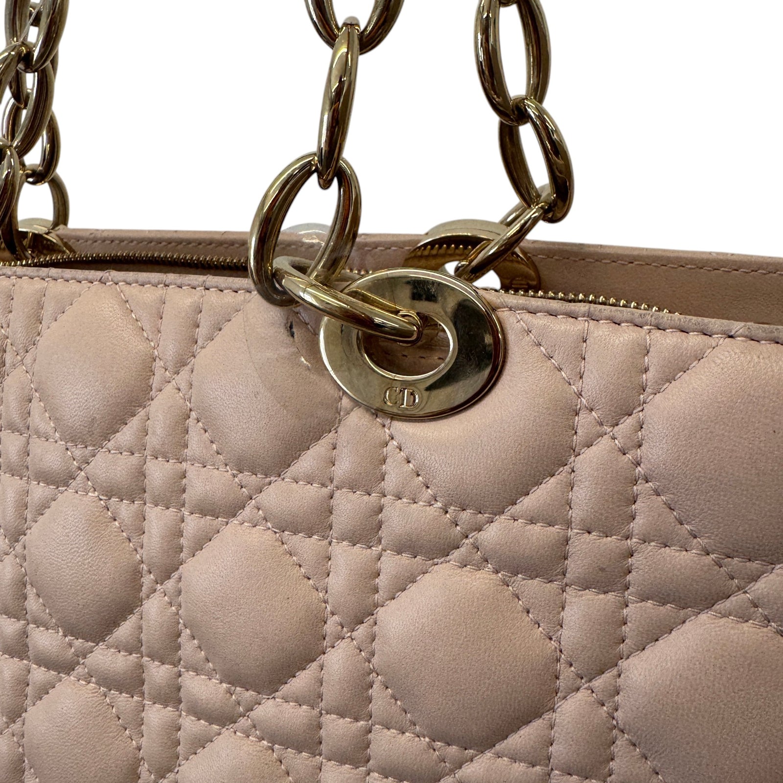 Women's Cannage Quilted Medium Shopping Tote Bag Pink - Photo 7