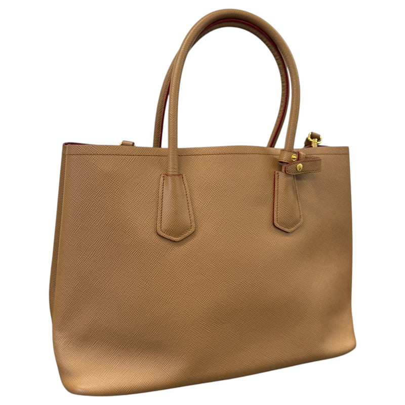 Women's Saffiano Double Medium Handbag Brown
