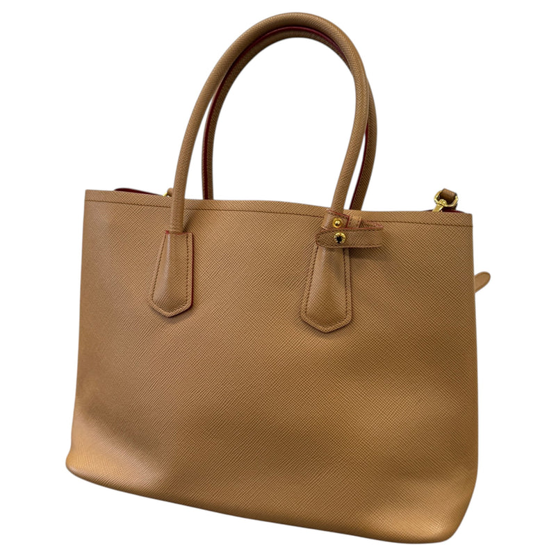 Women's Saffiano Double Medium Handbag Brown