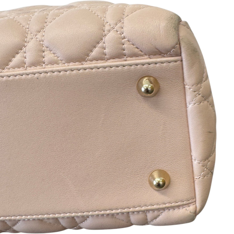 Women's Cannage Quilted Medium Shopping Tote Bag Pink
