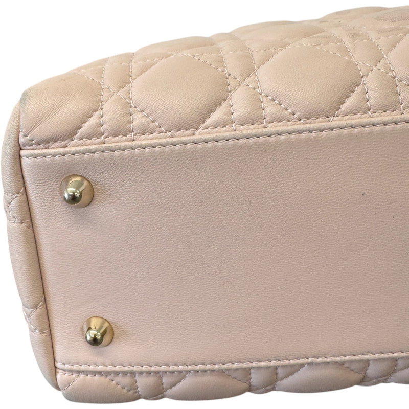 Women's Cannage Quilted Medium Shopping Tote Bag Pink