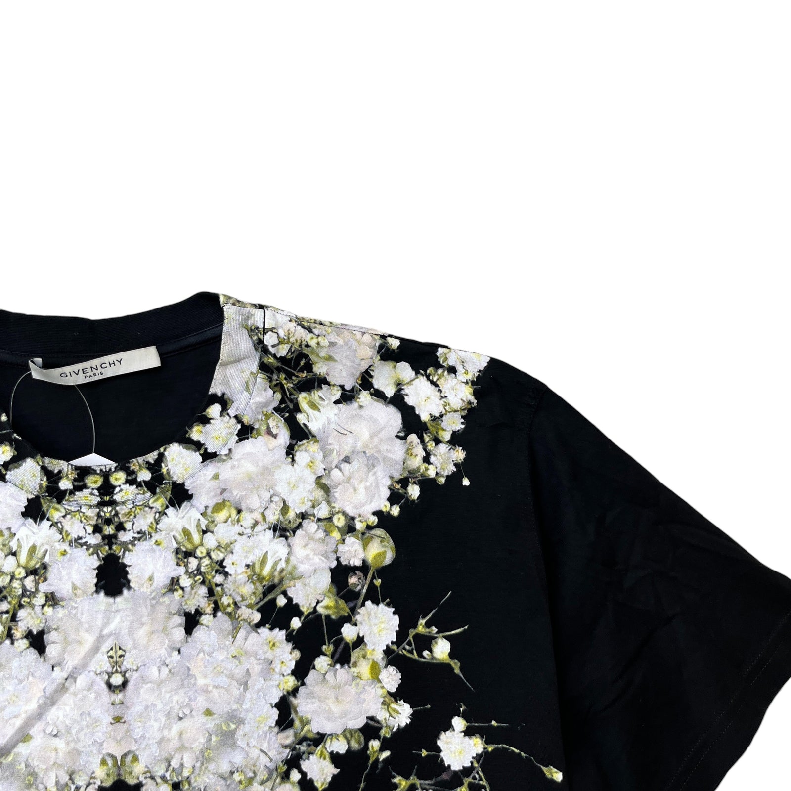 Men's Floral Print T-Shirt Black Size S - Photo 5