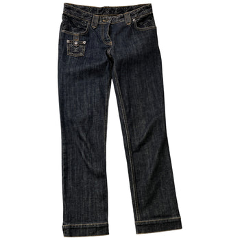 Women's Limited Vintage Monogram Jeans Navy Size Waist 34