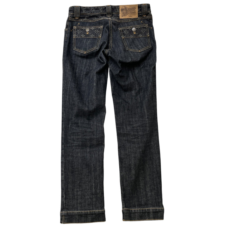 Women's Limited Vintage Monogram Jeans Navy Size Waist 34"