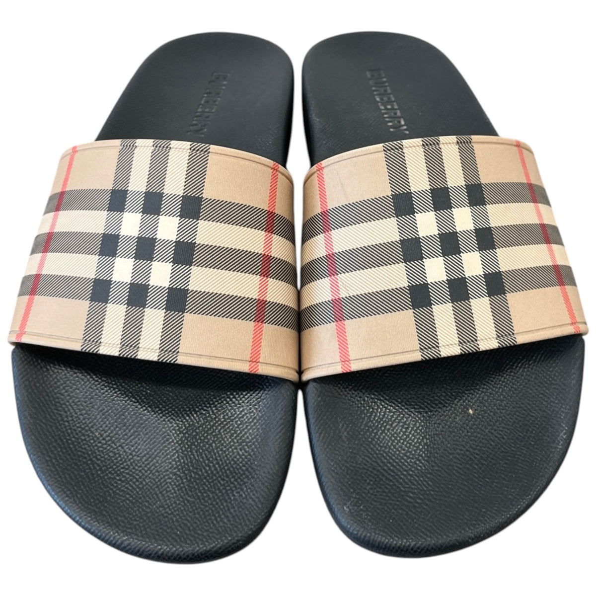 Men's Check Slides Black Size UK 8 / EU 42 - Photo 6