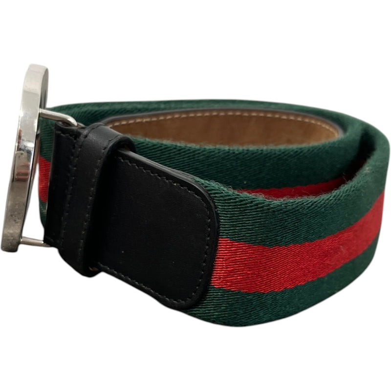 Men's Interlocking G Web Belt Black Size Waist 26"