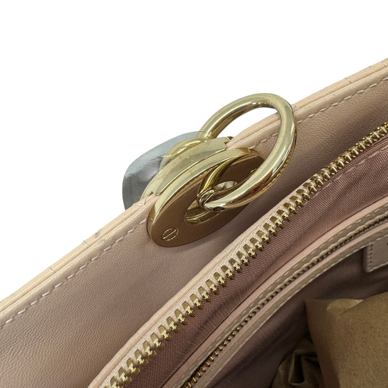 Women's Cannage Quilted Medium Shopping Tote Bag Pink