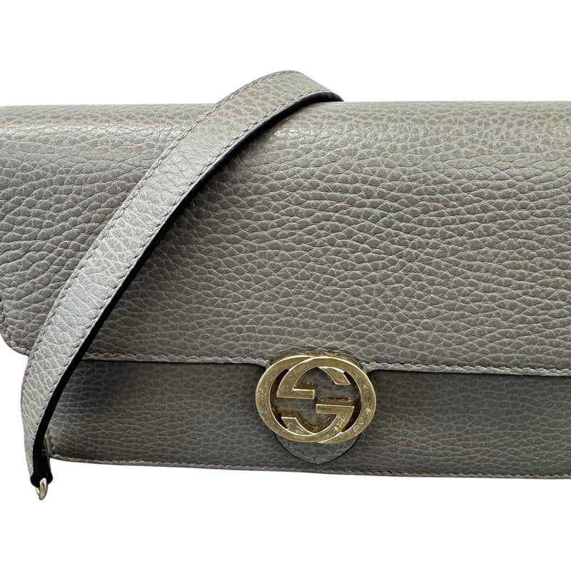 Women's Interlocking G WOC Crossbody Bag Grey