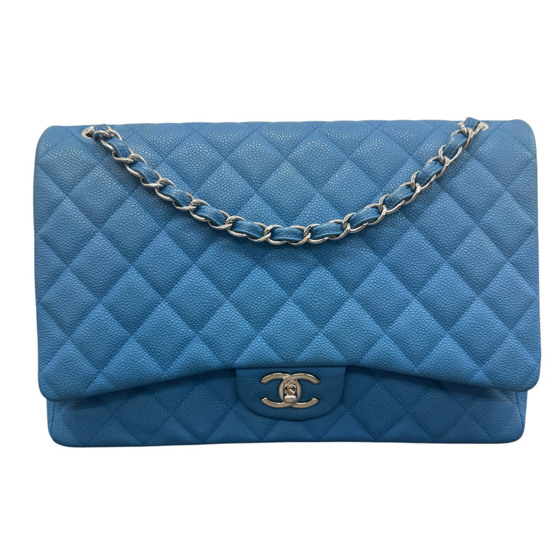 Women's Caviar Classic Flap Jumbo Handbag Blue