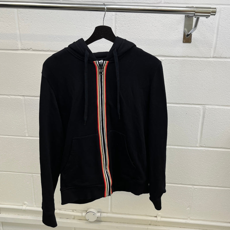 Men's Icon Stripe Zip Track Jacket Black Size S
