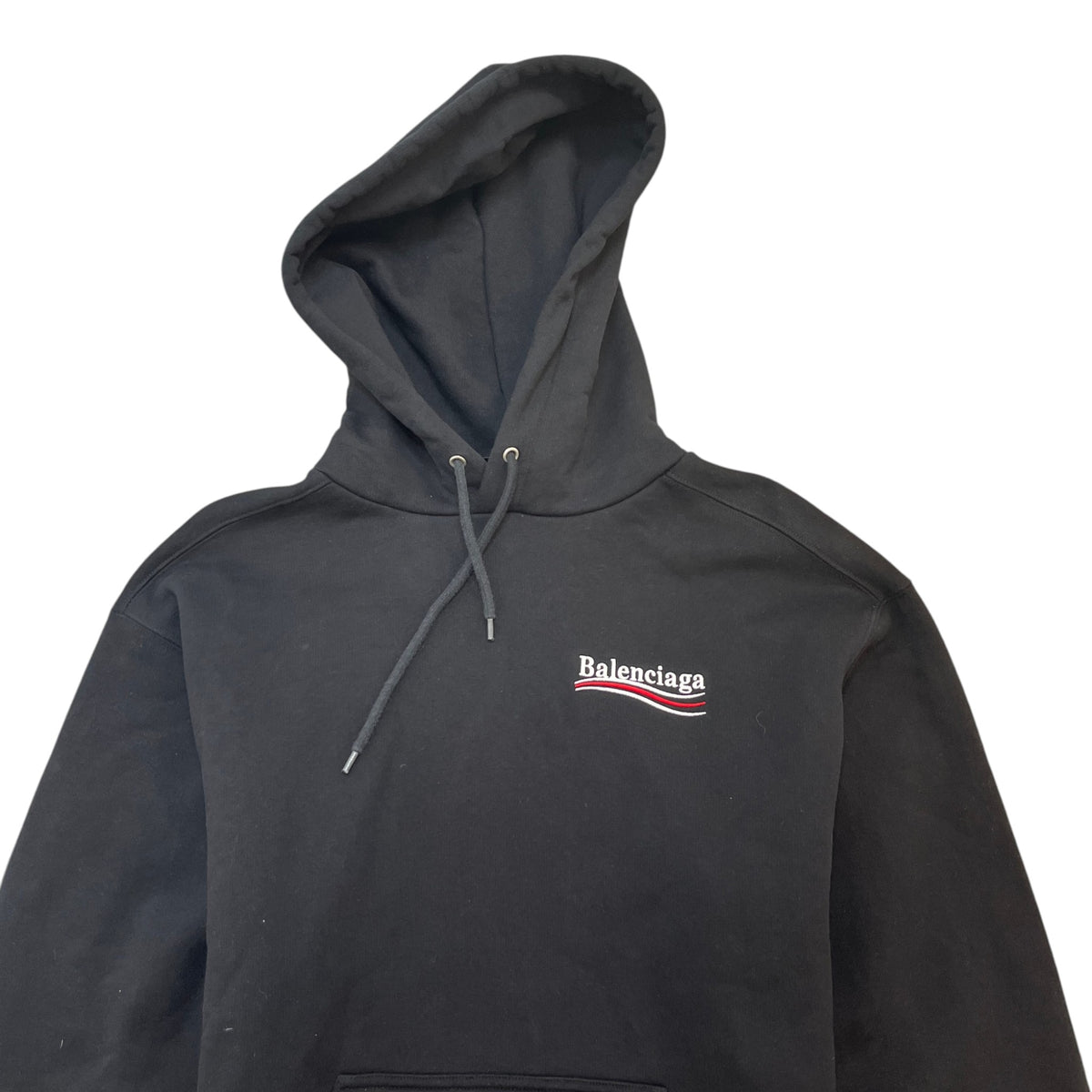 Men's Oversized Political Campaign Logo Hoodie Black Size S - Photo 3