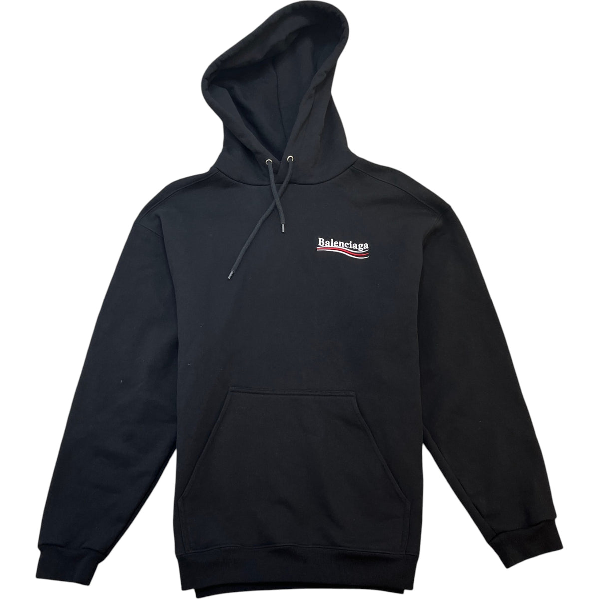 Men's Oversized Political Campaign Logo Hoodie Black Size S - Photo 1