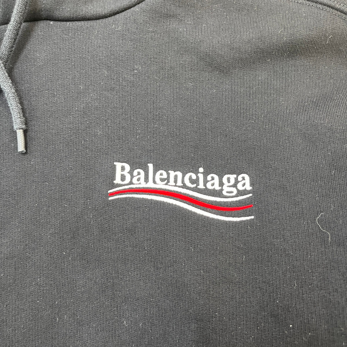 Men's Oversized Political Campaign Logo Hoodie Black Size S - Photo 5