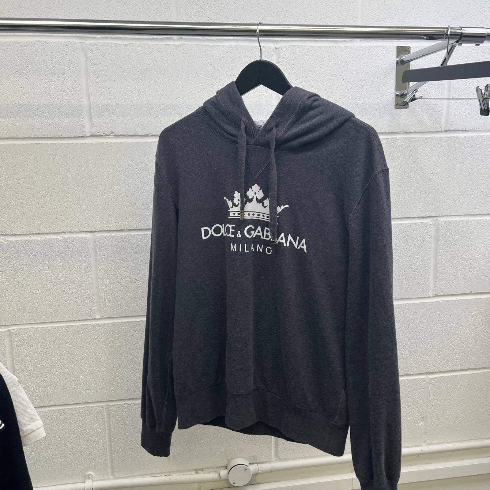 Dolce & Gabbana Men's Logo Print Hoodie Grey Size S - Photo 8