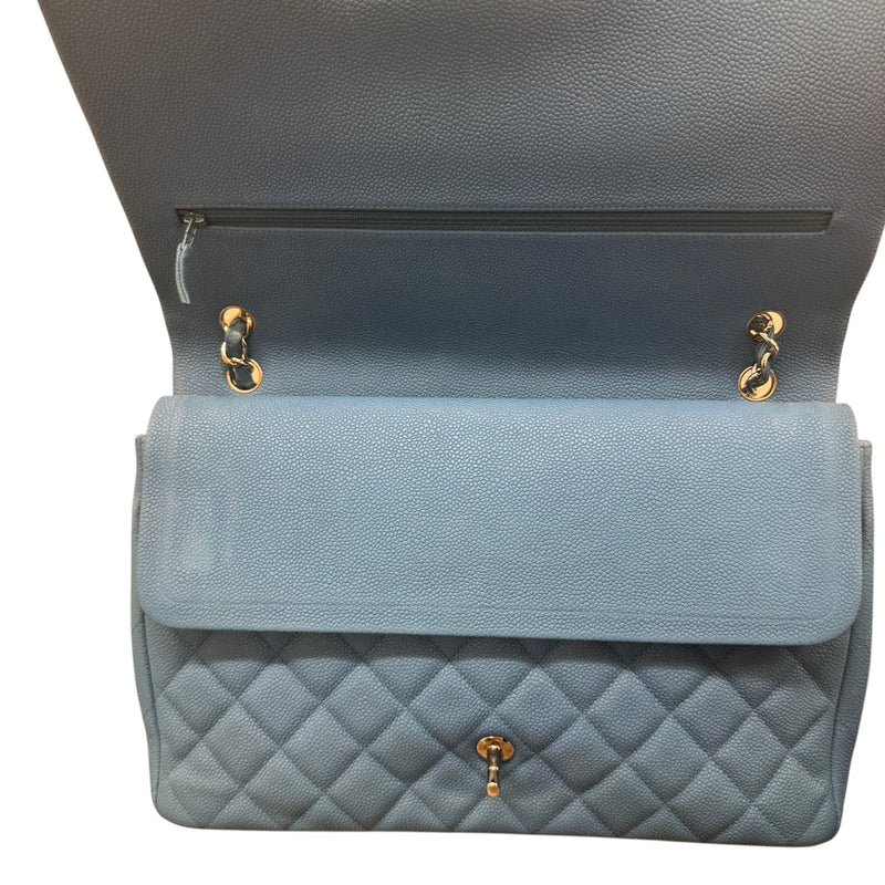 Women's Caviar Classic Flap Jumbo Handbag Blue