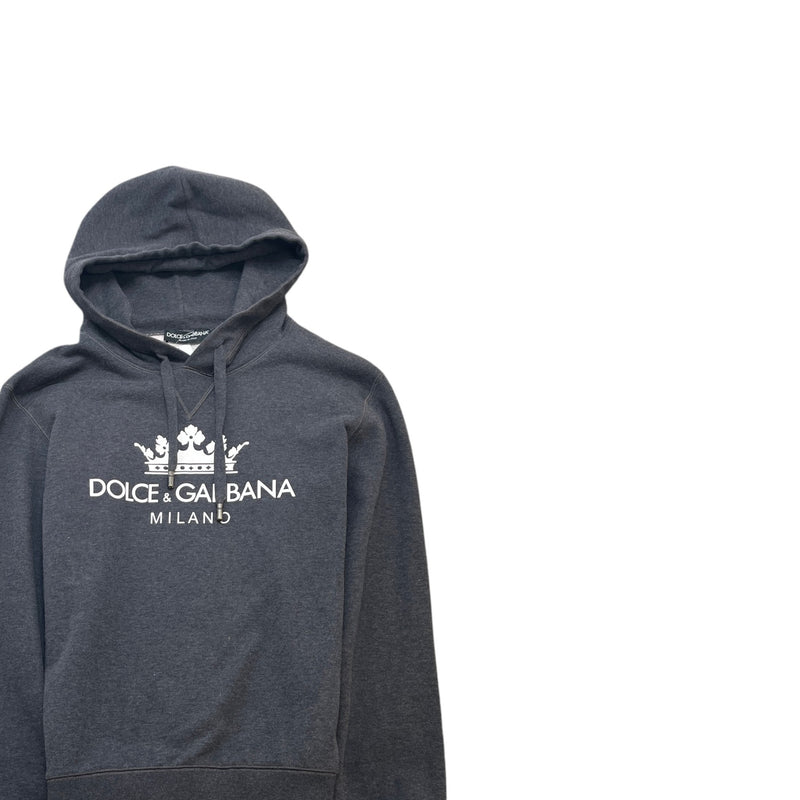 Dolce & Gabbana Men's Logo Print Hoodie Grey Size S