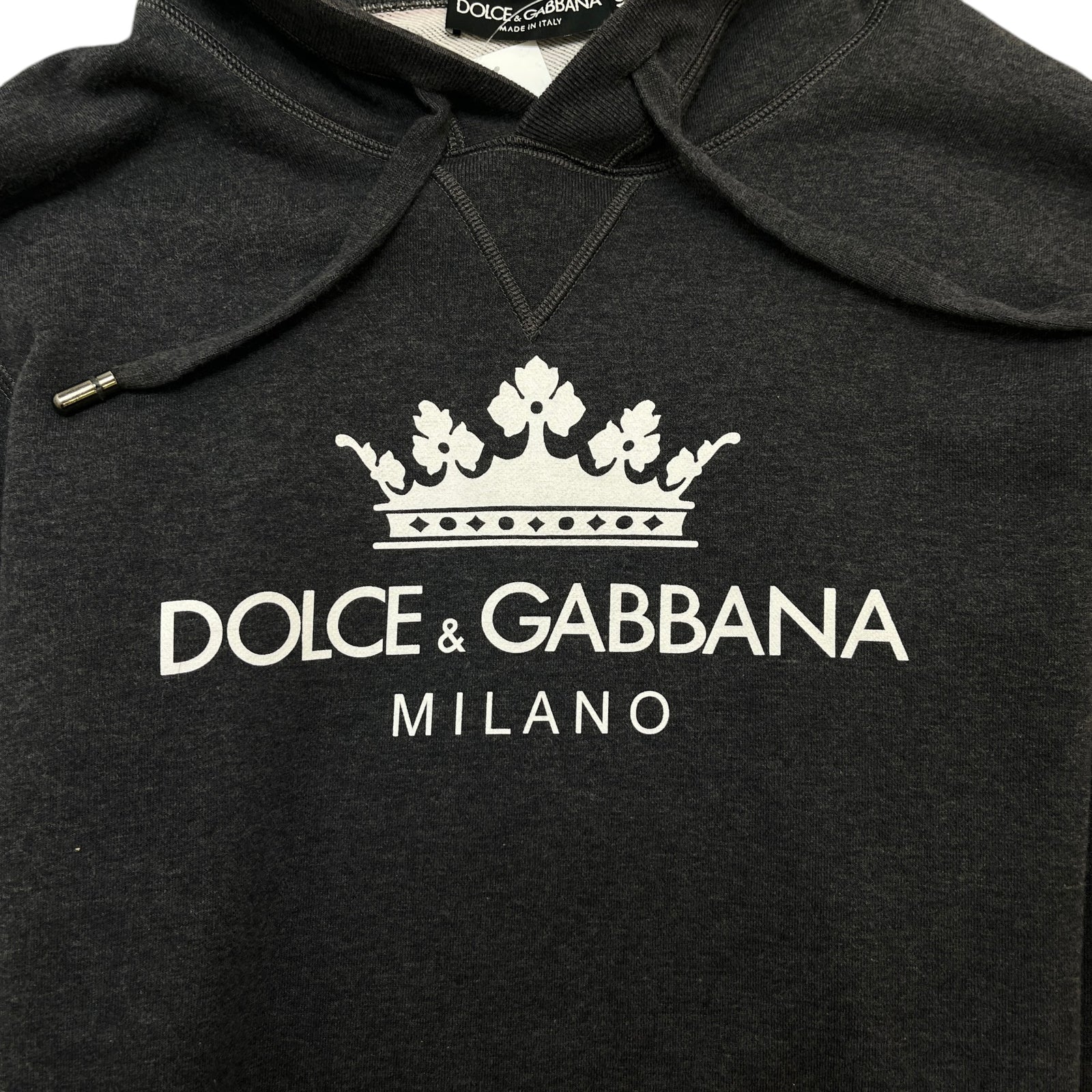 Dolce & Gabbana Men's Logo Print Hoodie Grey Size S - Photo 5