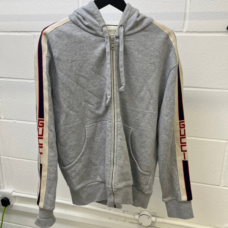 Men's Tape Logo Hoodie Grey Size L