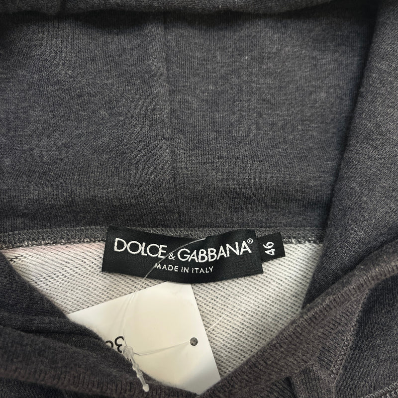 Dolce & Gabbana Men's Logo Print Hoodie Grey Size S