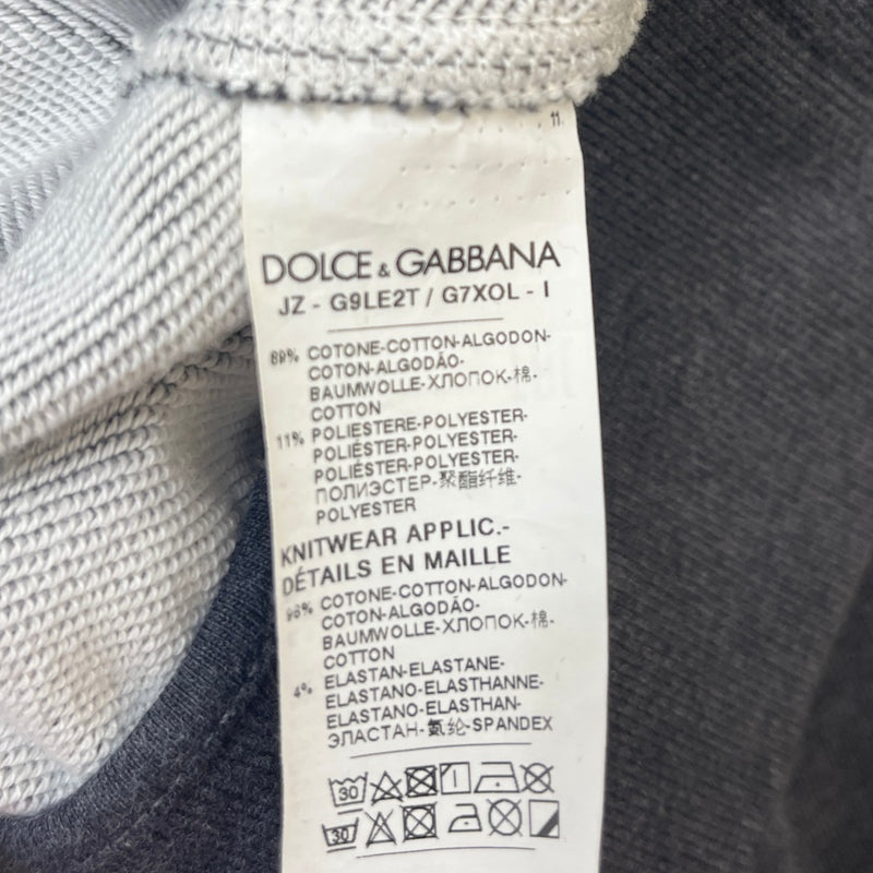 Dolce & Gabbana Men's Logo Print Hoodie Grey Size S